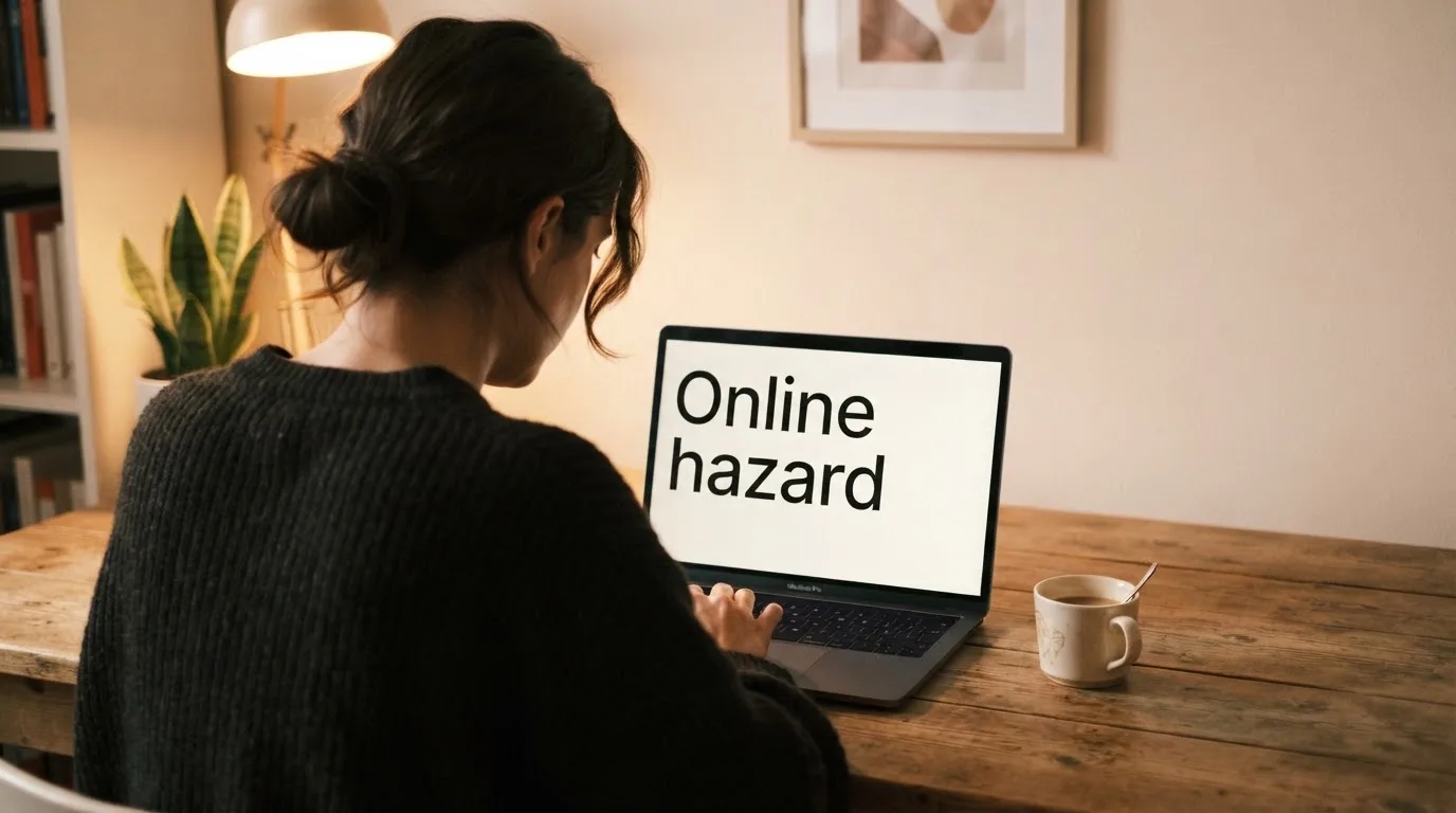 Člověk u notebooku čte informační stránku o online hazardu v Česku — nejlepší live casino CZ